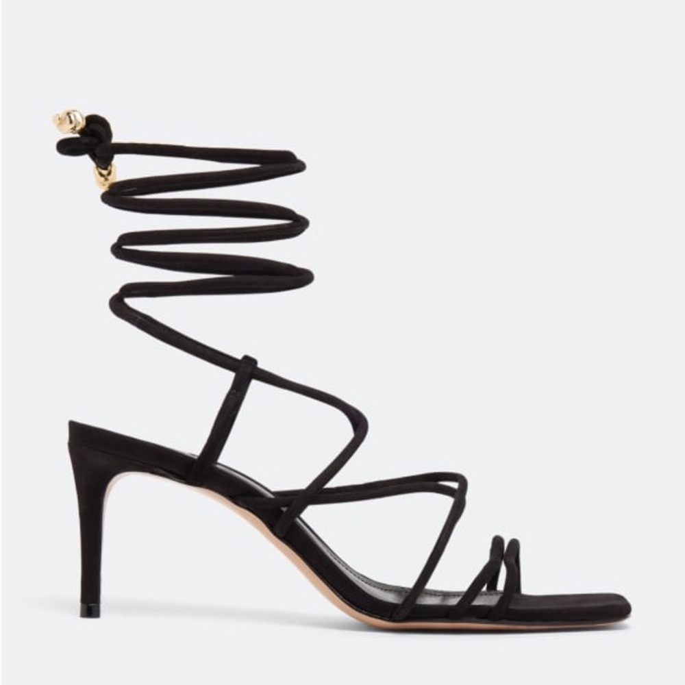 SCHUTZ  Magdalena mid sandals. Black Suede. Size 7.